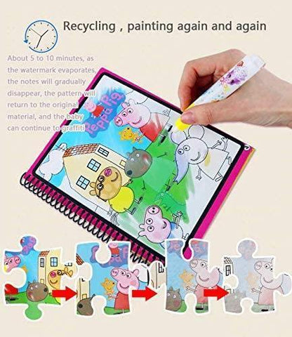 Luno Reusable Magic Color Book (Multi Color ,Pack of 4)